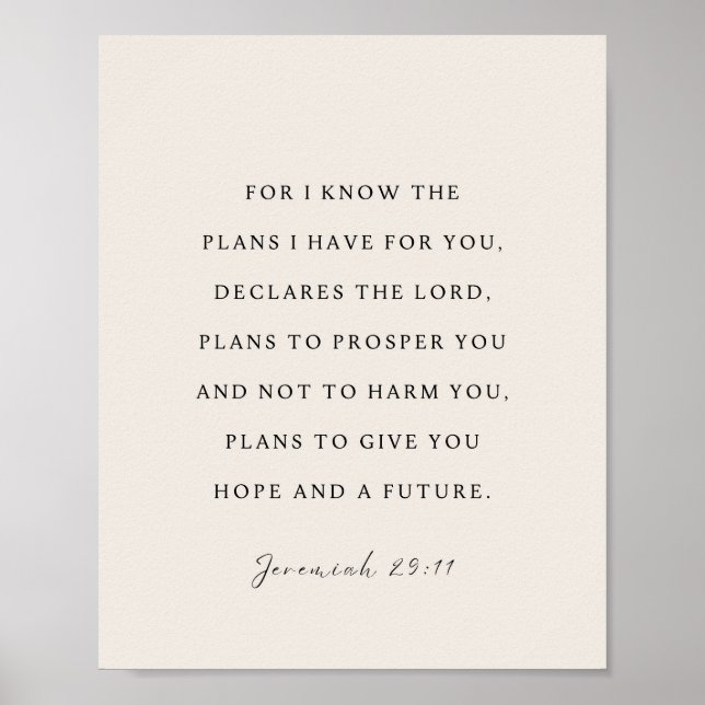 Affiche Jeremiah 29:11 For I know the plans (Devant)