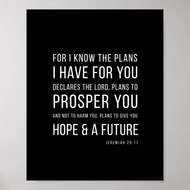 Affiche Jeremiah 29:11 For I know the plans (Devant)