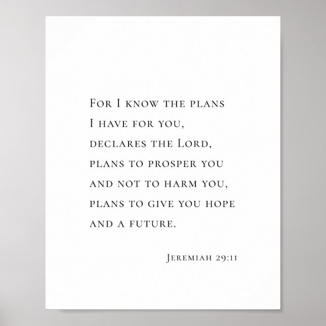 Affiche Jeremiah 29:11 For I know the plans (Devant)