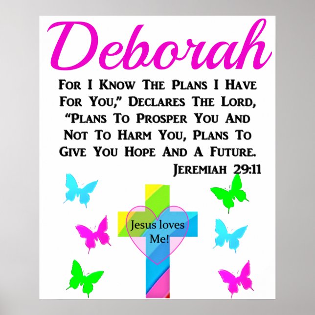 AFFICHE JEREMIAH 29:11 JÉSUS M'AIME PERSONNALISÉE (Devant)