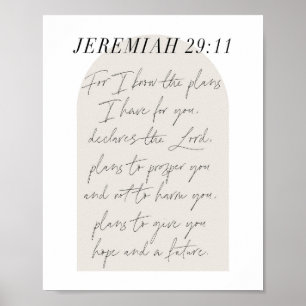 Affiche Jeremiah 29:11 Mini Boho Arc Beige Script