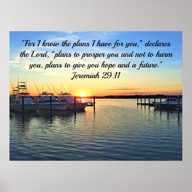 AFFICHE JEREMIAH 29:11 PRÉVOIT UNE SCRIPTURE FUTURE (Devant)