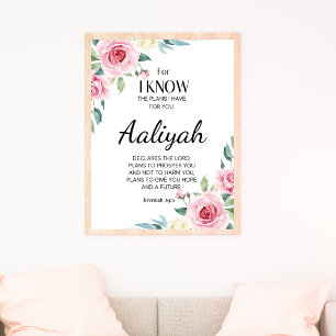 Affiche Jeremiah 29:11 Rose Personnaliser