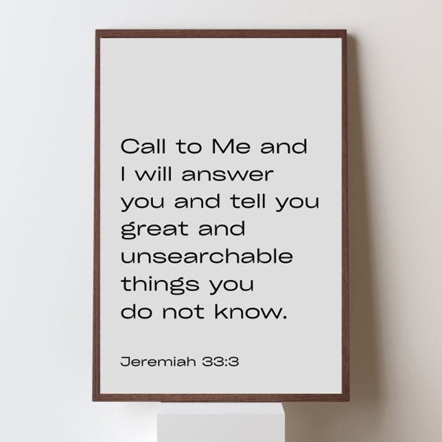 Affiche Jeremiah 33:3 – Call to Me and I Will Answer You – (Créateur téléchargé)