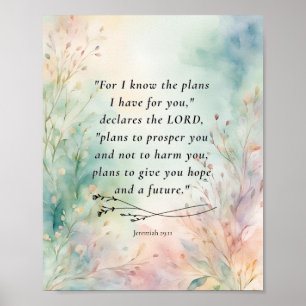 Affiche Jérémie 29:11 Image de verset biblique