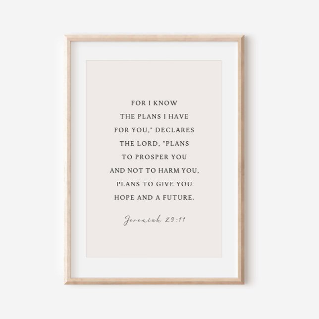 Affiche Jérémie 29:11 Je connais les plans que j'ai pour v (Créateur téléchargé)