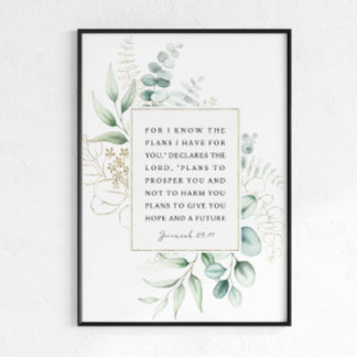 Affiche Jérémie 29:11 Je connais les plans que j'ai pour v