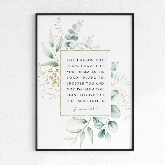 Affiche Jérémie 29:11 Je connais les plans que j'ai pour v (Créateur téléchargé)