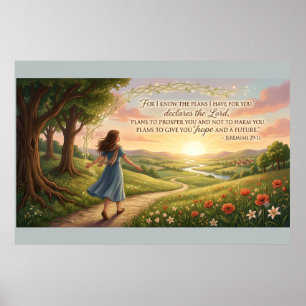 Affiche Jérémie 29:11 KJV – Art mural chrétien