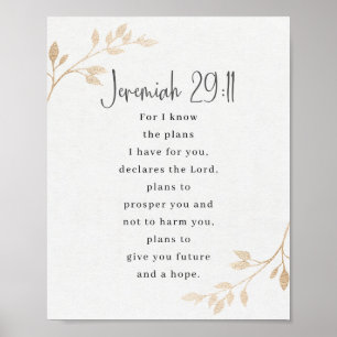 Affiche Jérémie 29:11, verset biblique