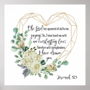 Affiche Jérémie 31:3 Je t'ai aimée, Amour éternel