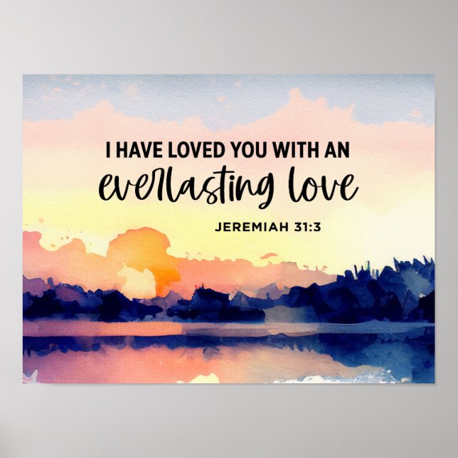 Affiche Jérémie 31:3 Je vous ai aimés Bible Verse (Devant)