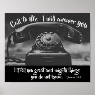 Affiche Jérémie 33:3 Appelle-Moi Je te répondrai, Bible