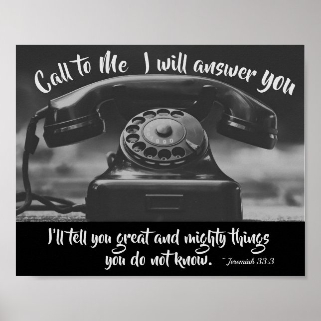Affiche Jérémie 33:3 Appelle-Moi Je te répondrai, Bible (Devant)
