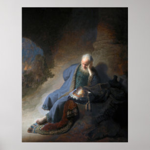 Affiche Jérémie Destruction Jérusalem Bible Rembrandt