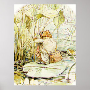 Affiche Jeremy Fisher sur un pad Lily par Beatrix Potter