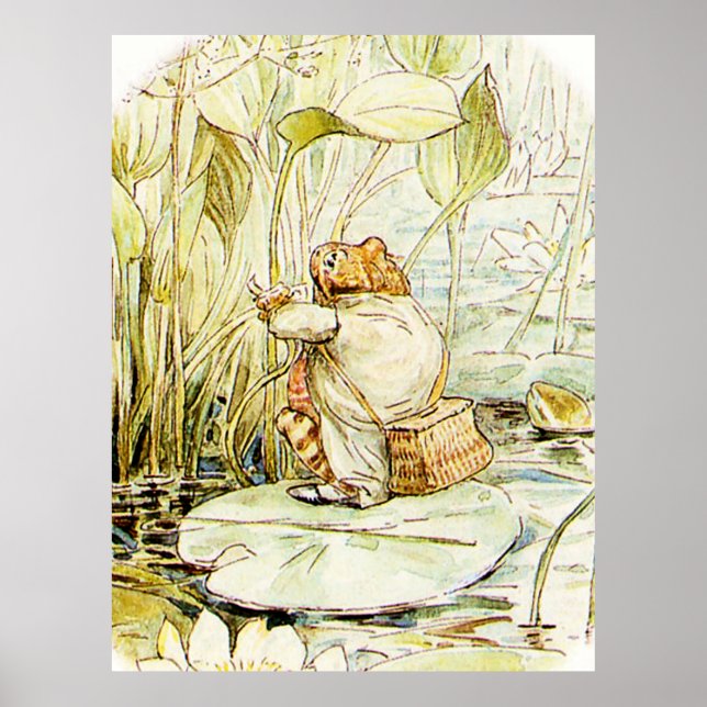 Affiche Jeremy Fisher sur un pad Lily par Beatrix Potter (Devant)
