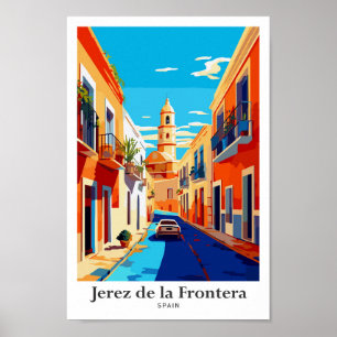 Affiche Jerez de la Frontera Espagne Illustration de voyag
