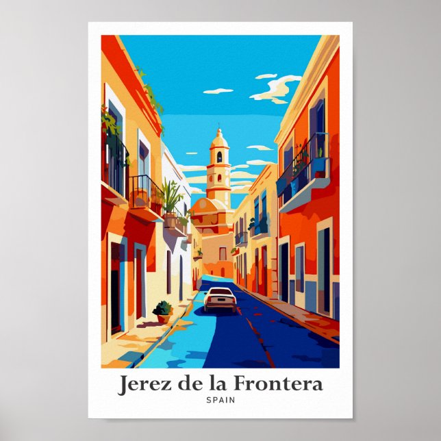 Affiche Jerez de la Frontera Espagne Illustration de voyag (Devant)
