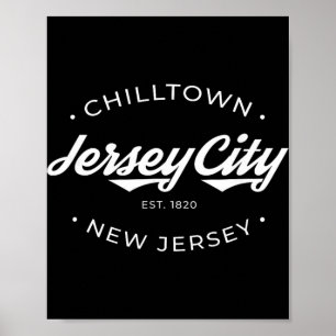 Affiche Jersey City New Jersey Chilltown - Noir - Petit -