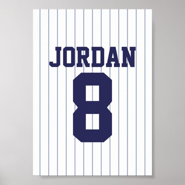 Affiche Jersey de baseball avec nom et numéro personnalisé (Devant)