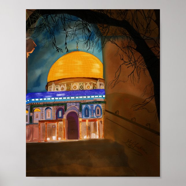 Affiche Jerusalem Al-Aqsa mosque Art Board Print (Devant)