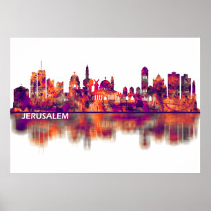 Affiche Jérusalem Israel Skyline