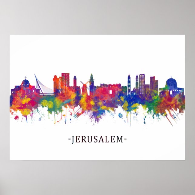 Affiche Jérusalem Israel Skyline (Devant)