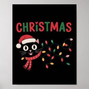 Affiche J'Espère Que Votre Noël Est Meowowet Et Lumineux F