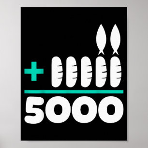 Affiche Jésus 2 Poissons 5 Breads 5000 Choisis Contre Le C