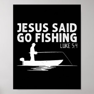 Affiche Jésus a dit allez pêcher Christ chrétien Pêcheur F