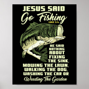 Affiche Jésus a dit allez pêcher Histoire de poisson Bible