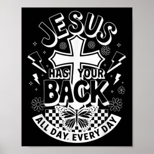 Affiche Jésus A Ton Dos Super Retro Christian Men Wom