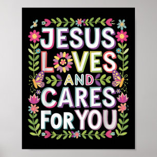 Affiche Jésus Aime Et S'Occupe De Vous