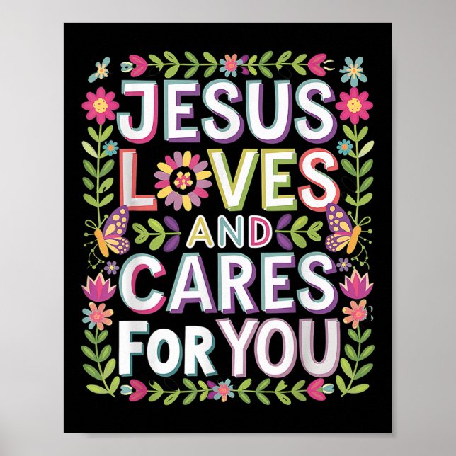 Affiche Jésus Aime Et S'Occupe De Vous (Devant)