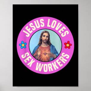 Affiche Jésus aime les ouvriers Fleurs de Foi chrétienne