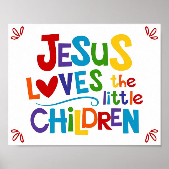 Affiche Jésus Aime Les Petits Enfants Chrétiens (Devant)