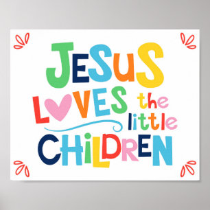 Affiche Jésus Aime Les Petits Enfants Christian Pos