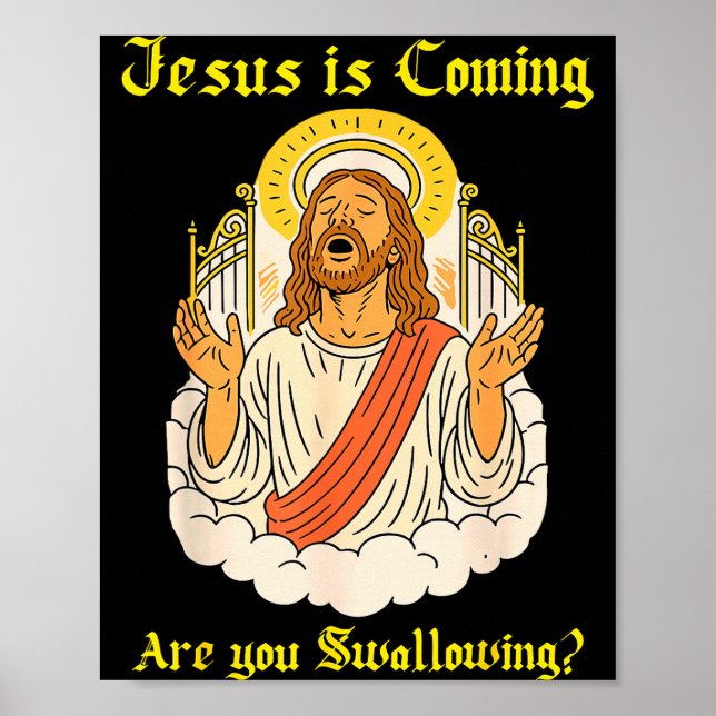 Affiche Jésus arrive êtes-vous chrétien Jésus disant désac (Devant)