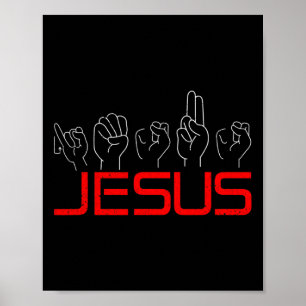 Affiche Jesus ASL Langue des signes américaine Christian D
