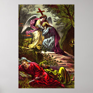 Affiche Jesus at Gethsemane talking to the angle