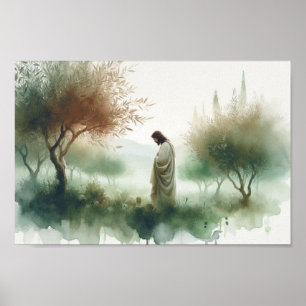 Affiche Jésus au jardin de Gethsémani