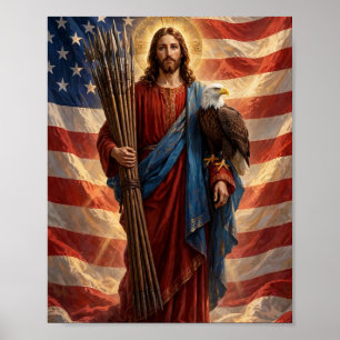 Affiche Jésus avec 13 lances — Art chrétien patriotique