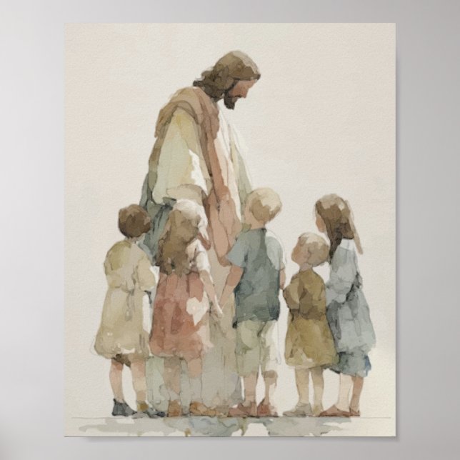Affiche Jésus avec les enfants (Devant)