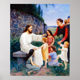 Affiche Jésus bénit les enfants Elin Danielson-Gambogi