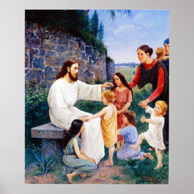 Affiche Jésus bénit les enfants Elin Danielson-Gambogi (Devant)
