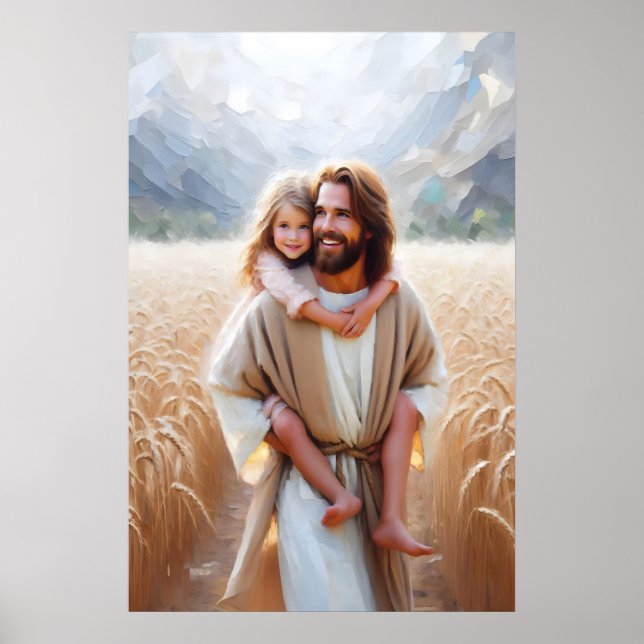 Affiche Jesus Carrying Little Girl Jesus and Children Jesu (Devant)