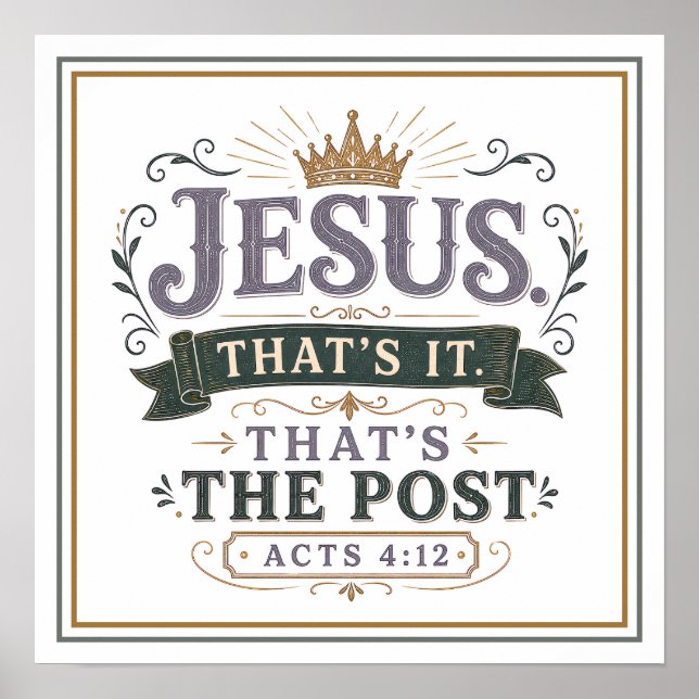 Affiche Jésus, c'est tout, c'est le message chrétien Citat (Devant)