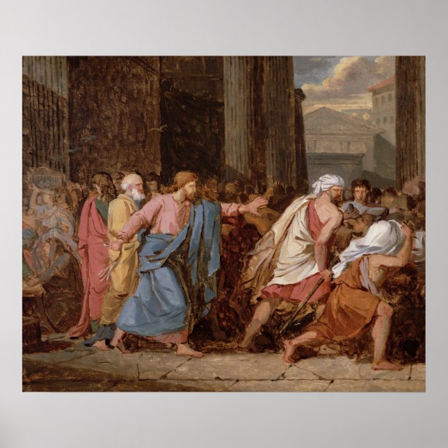 Affiche Jésus chassant les marchands du temple (Devant)