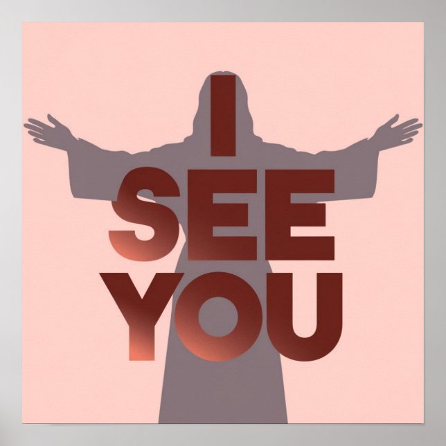 Affiche Jésus chrétien vous regarde, Jésus je vous vois (Devant)